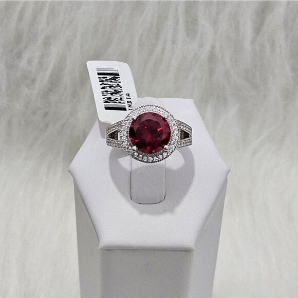 NWT, Simulated Ruby and white Sapphire ring. Big and beautiful!! - Picture 1 of 5